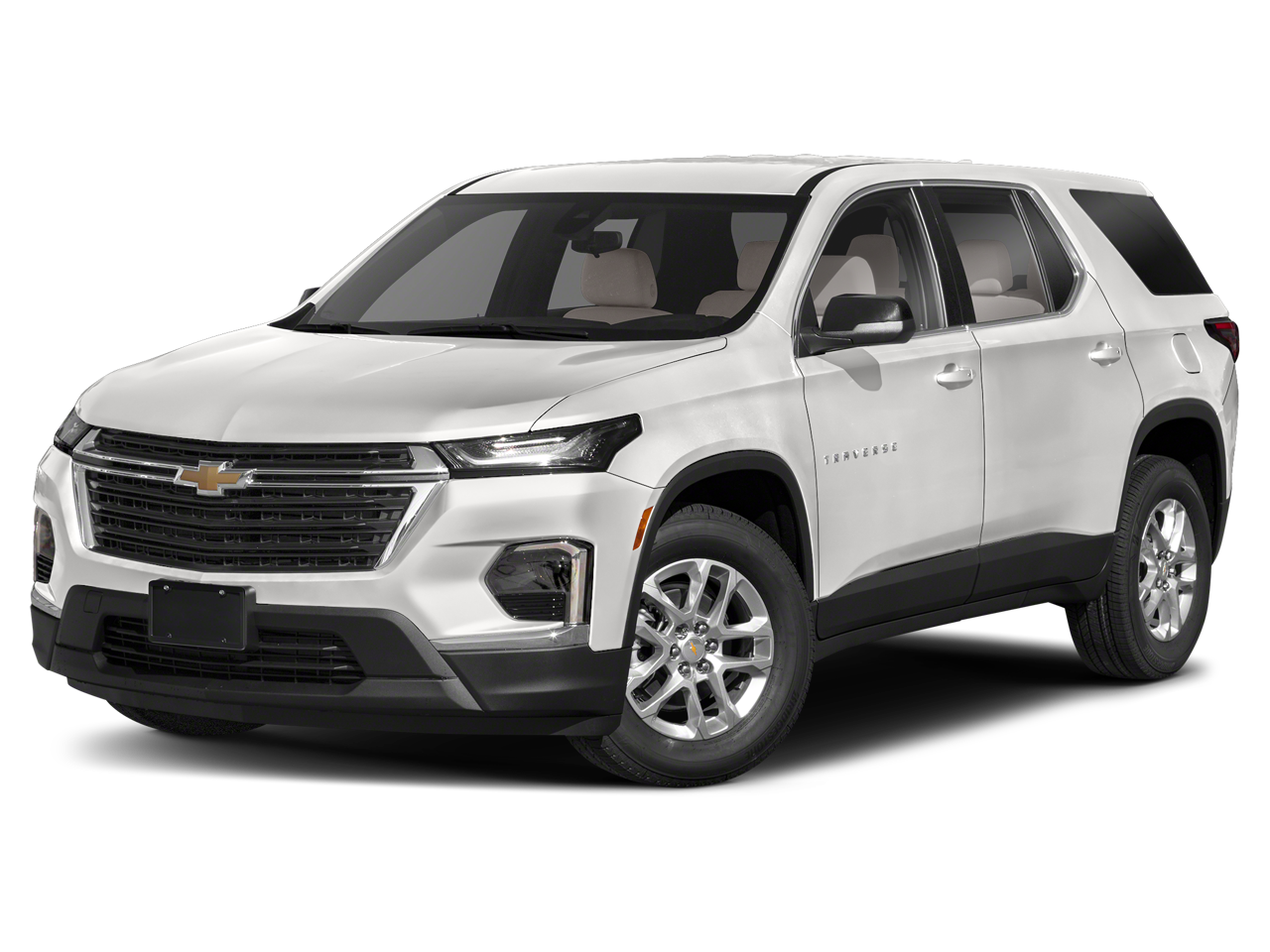 2023 Chevrolet Traverse LT 1LT in Summit White — front three-quarter view