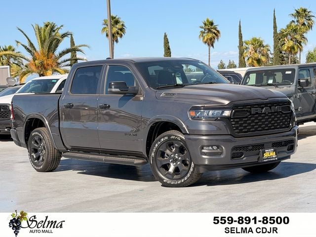 2026 RAM Ram 1500 RAM 1500 BIG HORN CREW CAB 4X2 5'7' BOX in Granite Crystal Metallic Clear-Coat Exterior Paint — front three-quarter view