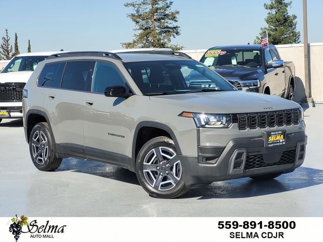 2026 Jeep Cherokee CHEROKEE LAREDO 4X4 in Sting-Gray Clear-Coat Exterior Paint — front three-quarter view