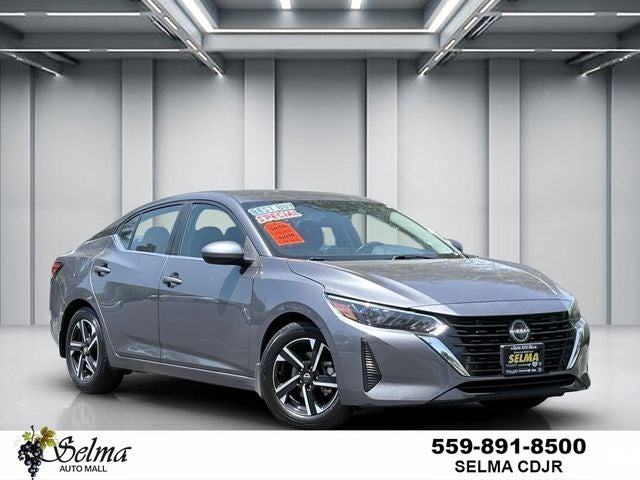 2025 Nissan Sentra SV in Gun Metallic — front three-quarter view