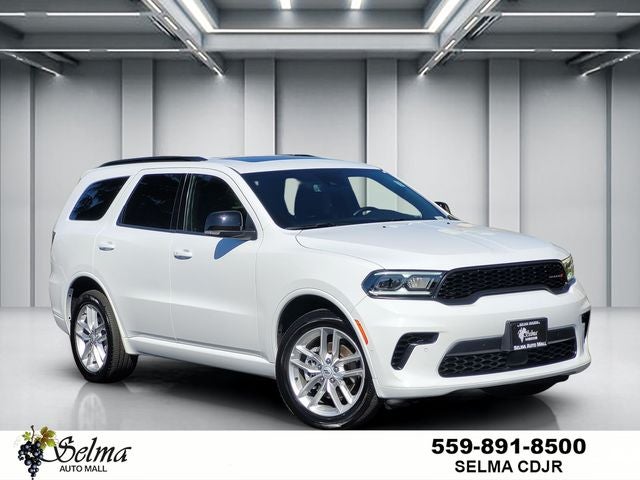 2025 Dodge Durango GT Plus in White — front three-quarter view