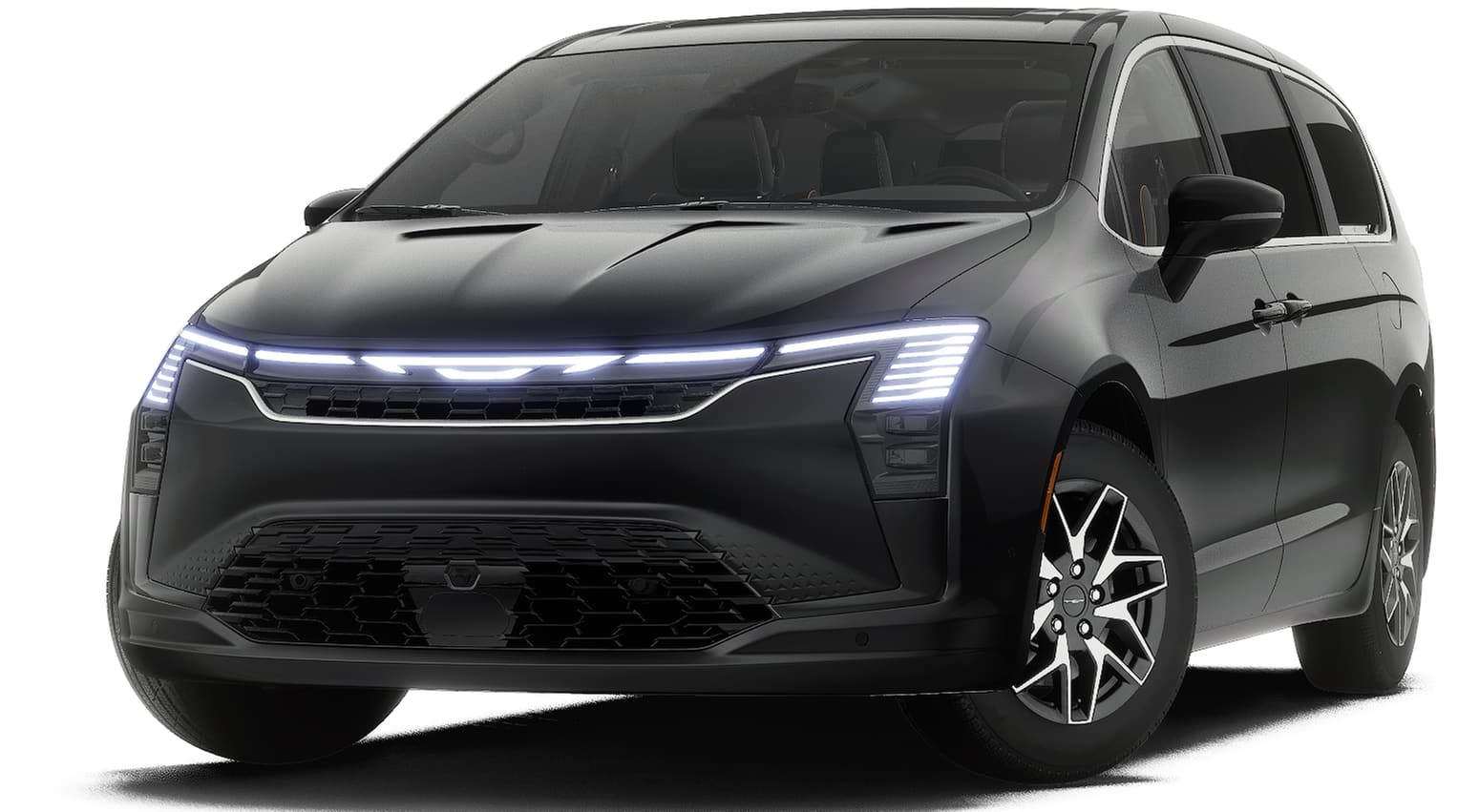 2027 Chrysler Pacifica PACIFICA LIMITED AWD in Diamond Black Crystal Pearl-Coat Exterior Paint — front three-quarter view